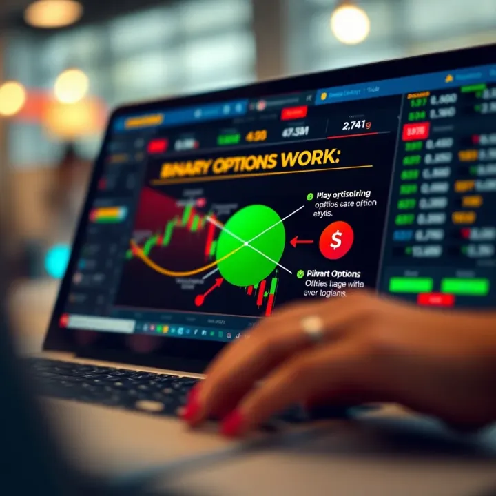 How Binary Options Work: A Basic Overview Diagram illustrating the basic concept and mechanics of binary options trading