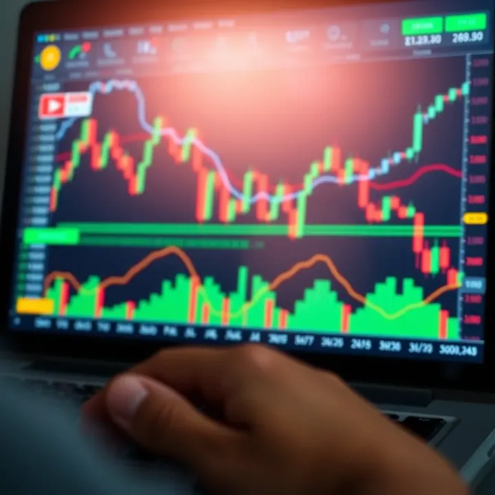 Illustration showing digital financial charts and automatic data replication representing copy trading concept