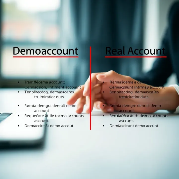 Differences Between Demo Account and Real Account Explained Comparison between demo account and real account showing key differences in functionality and purpose
