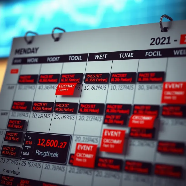 Understanding Economic Calendar with Key Market Indicators Economic calendar with highlighted key market indicators and event dates