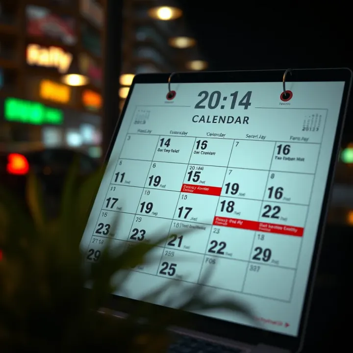 Calendar highlighting key economic events influencing financial markets